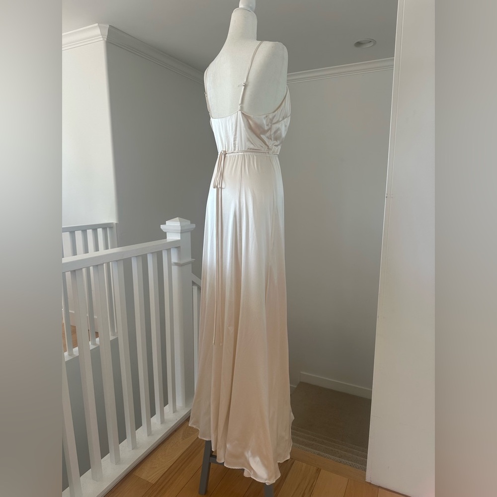 NWT Reformation Silk Bridal Alexandria Wrap Maxi Dress in Ivory White Cream - Picture 7 of 12